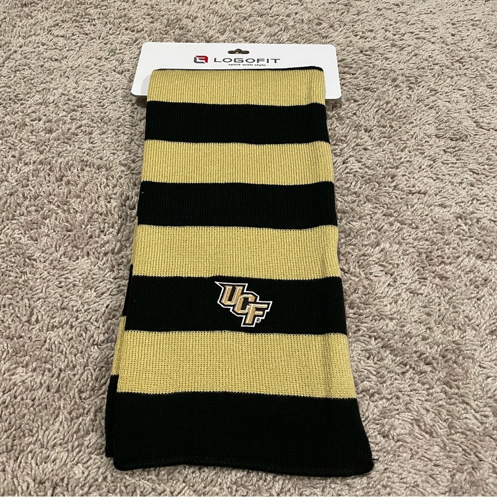 Logofit UCF Knights Striped Scarf Black and gold New With Tag